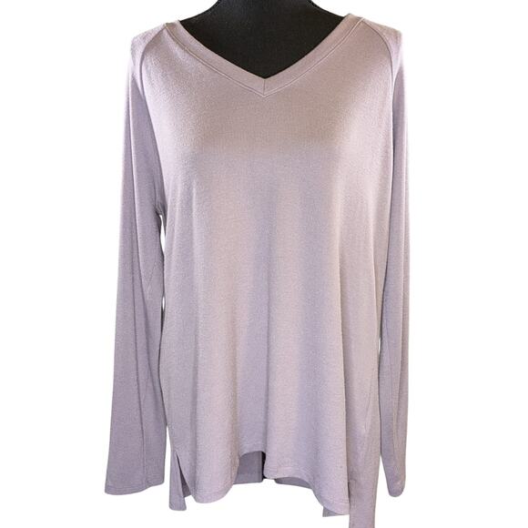 Banana Republic Purple V Neck Sweater L Long Sleeve Lightweight Knit Pullover - Picture 3 of 14